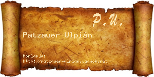Patzauer Ulpián névjegykártya